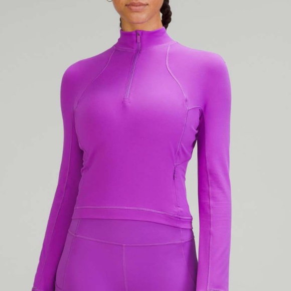 Lululemon Its Rulu Run Cropped Half Zip Moonlit Magenta - Picture 1 of 8